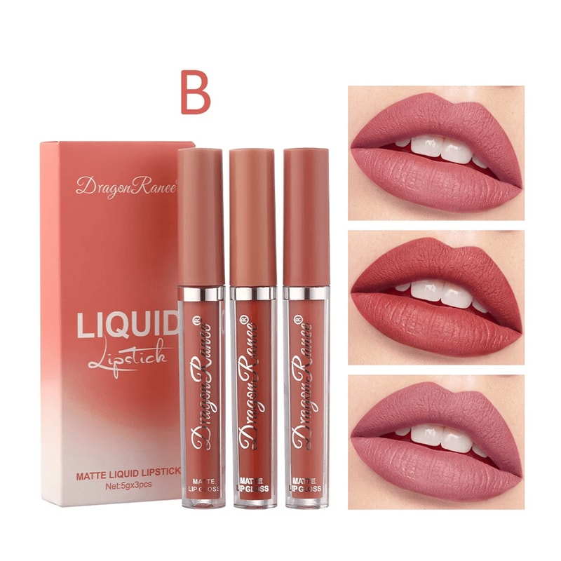 3 Piece Long Lasting Liquid Lipstick Set Matte Waterproof Finish 4