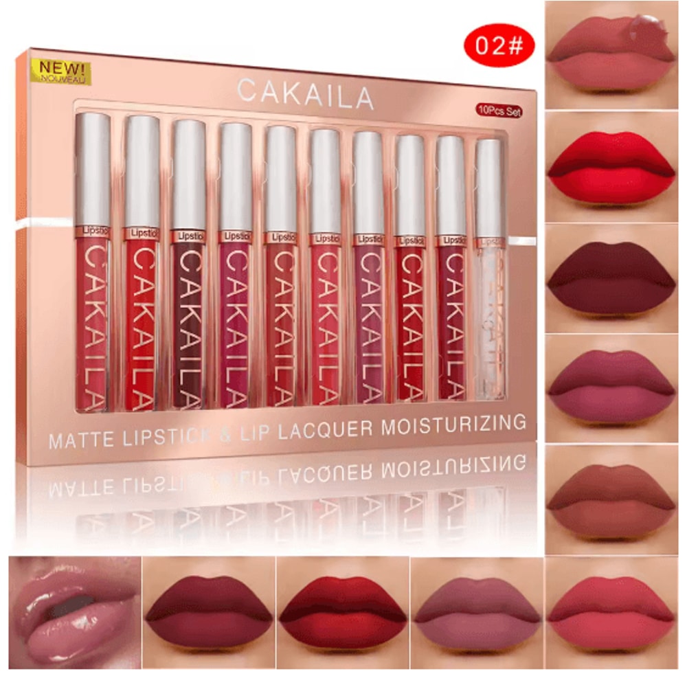 10 Piece Nude Matte Liquid Lipstick Set Long Lasting Velvet Finish 2