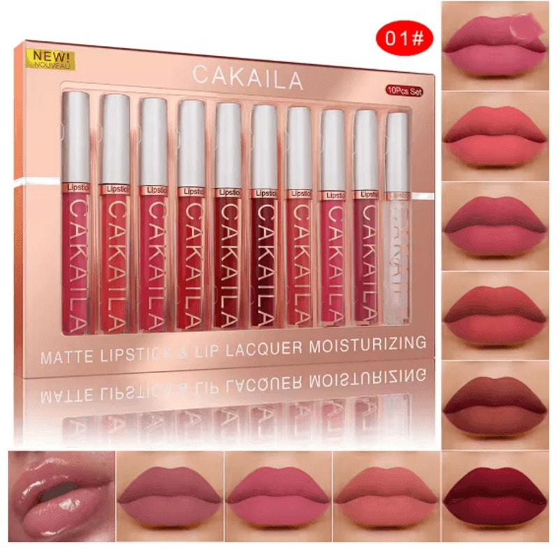 10 Piece Nude Matte Liquid Lipstick Set Long Lasting Velvet Finish 3