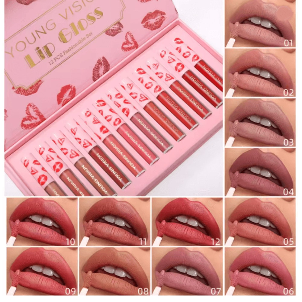 10 Piece Nude Matte Liquid Lipstick Set Long Lasting Velvet Finish 4