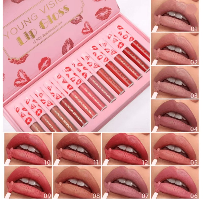 10 Piece Nude Matte Liquid Lipstick Set Long Lasting Velvet Finish 4