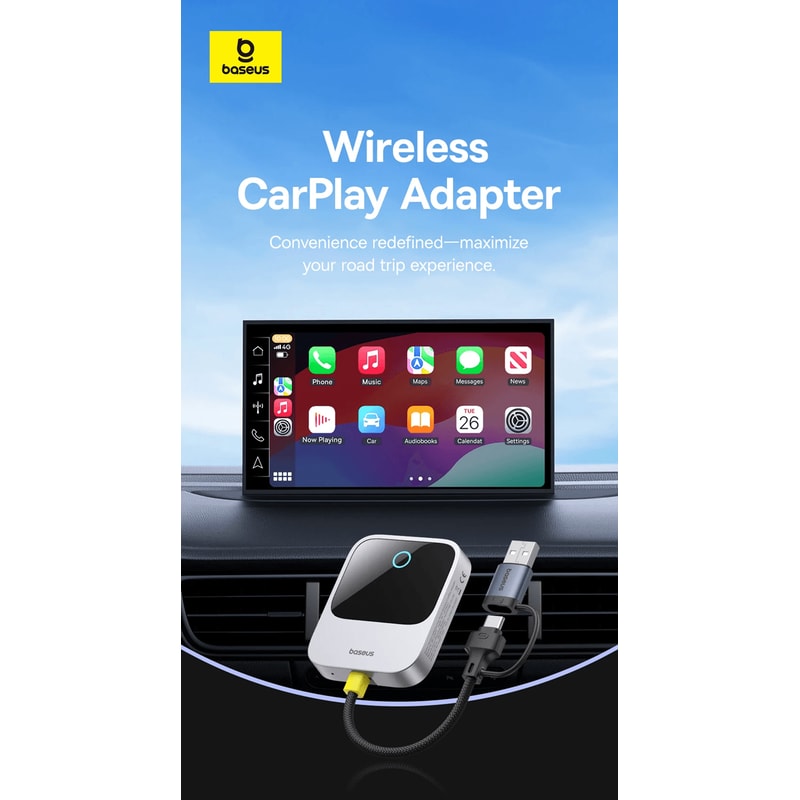 Baseus Wireless CarPlay Adapter Wired To Wireless Smart Car System 0