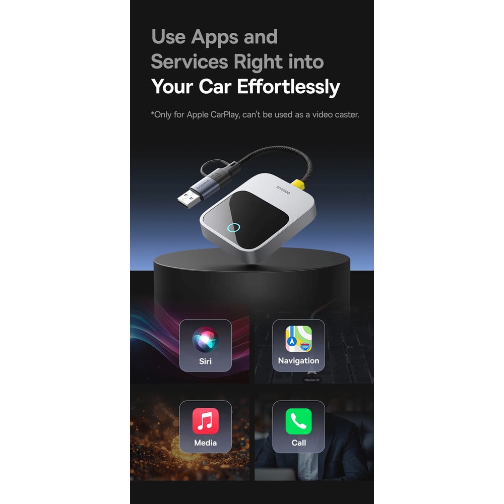 Baseus Wireless CarPlay Adapter Wired To Wireless Smart Car System 1