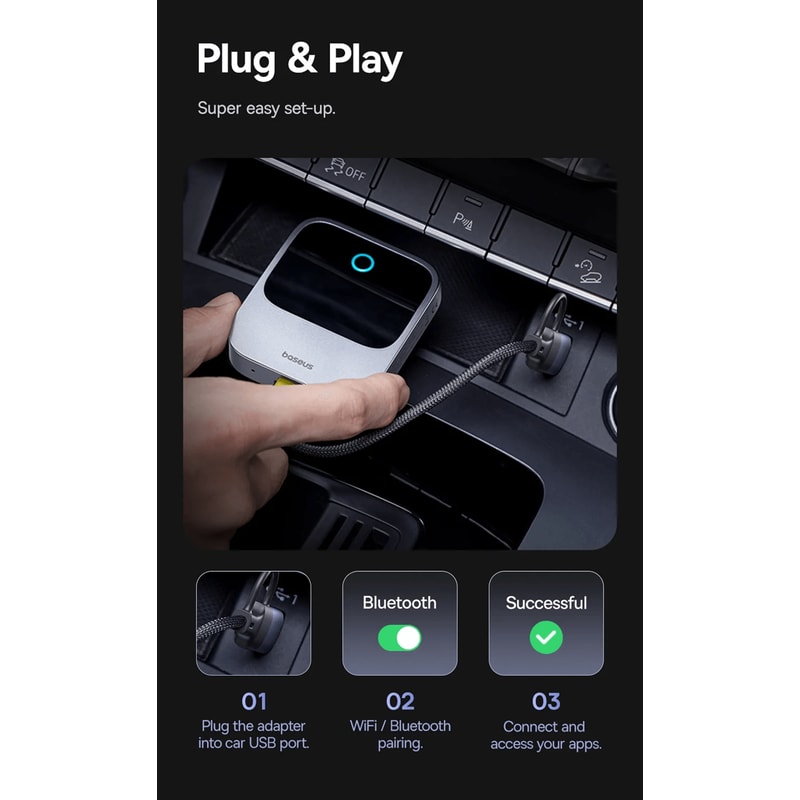Baseus Wireless CarPlay Adapter Wired To Wireless Smart Car System 2