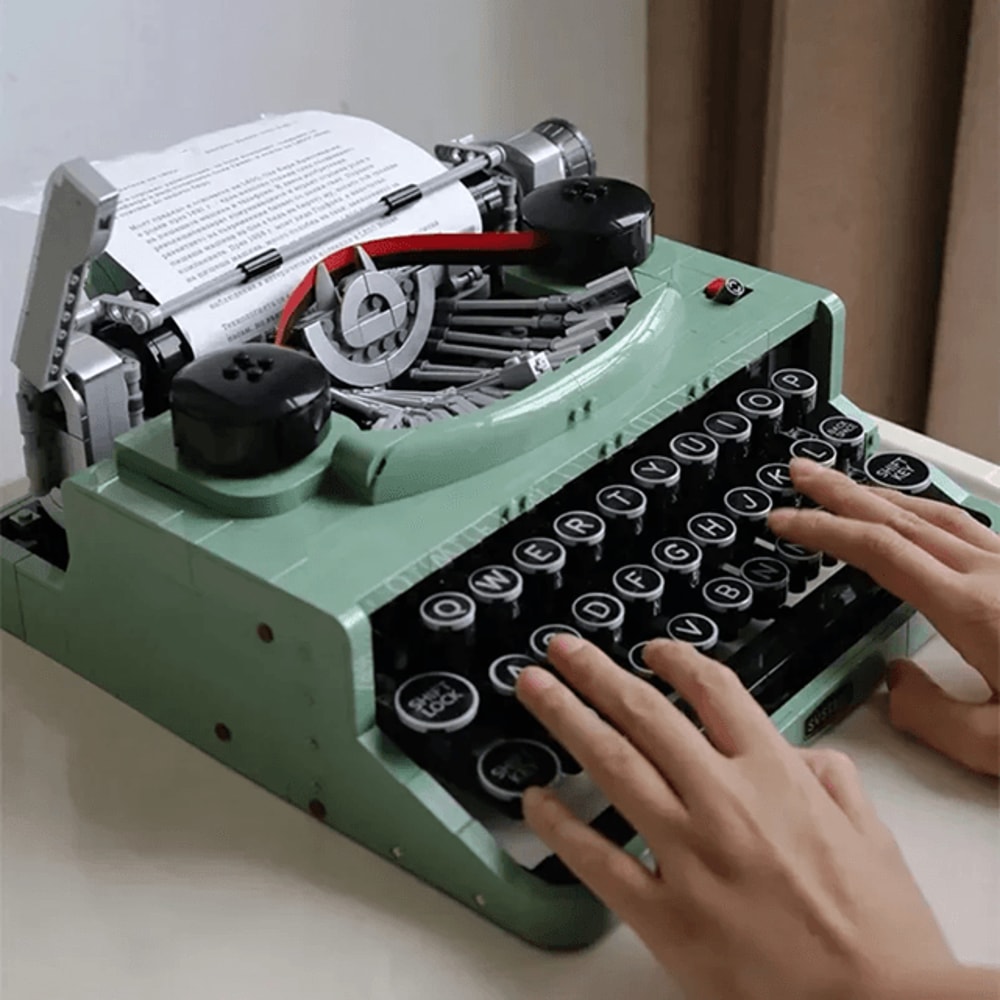 Retro Typewriter Building Blocks Set Collectible Display Model For Adults 1