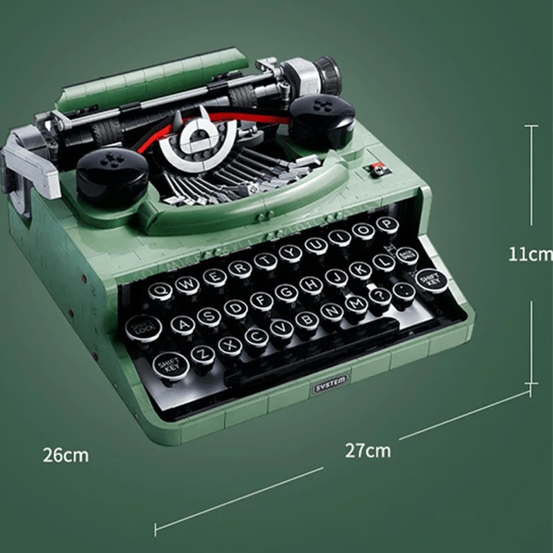 Retro Typewriter Building Blocks Set Collectible Display Model For Adults 4