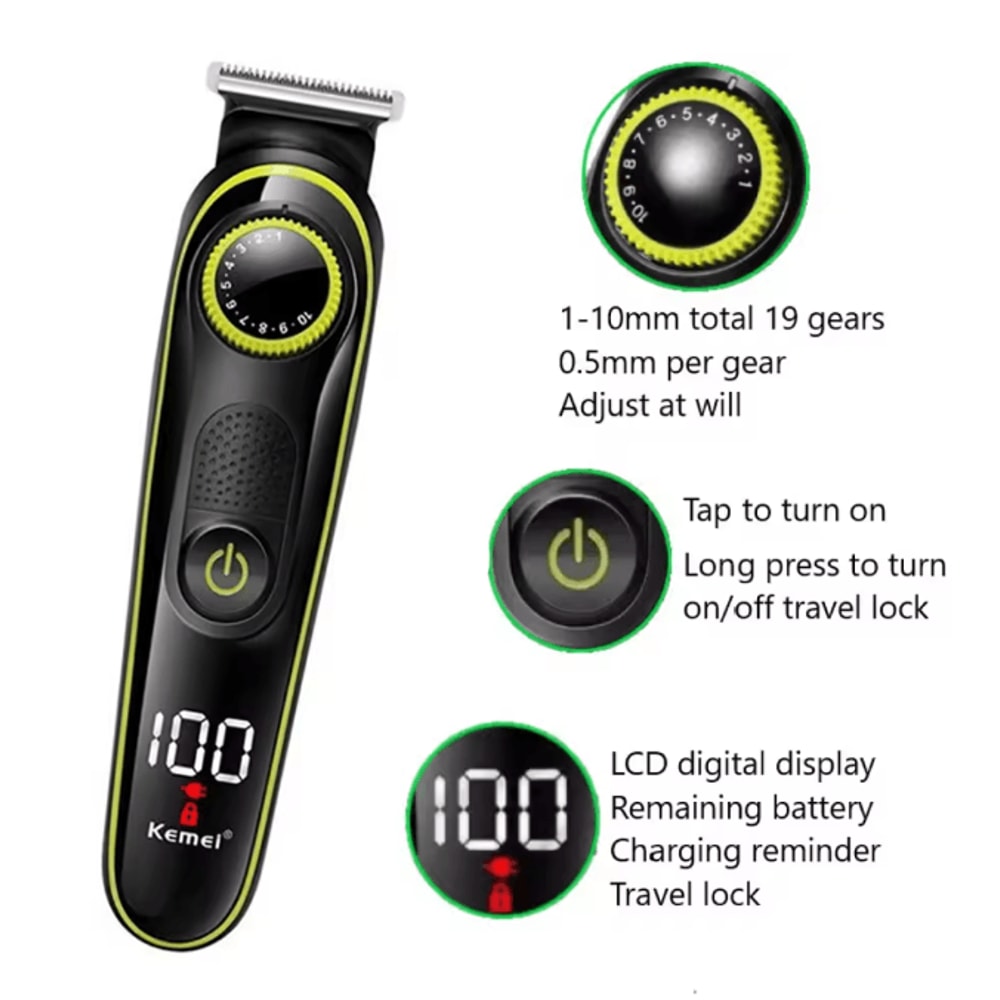 Kemei 696 Electric Hair Clipper 5 In 1 Professional Trimmer For Men 1