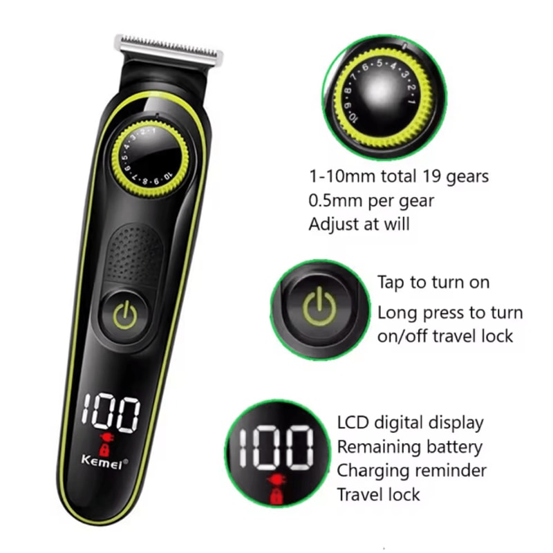 Kemei 696 Electric Hair Clipper 5 In 1 Professional Trimmer For Men 1