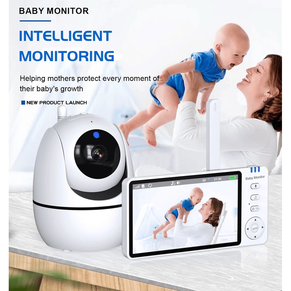 5 Inch Video Baby Monitor With Camera And Temperature Sensor 0
