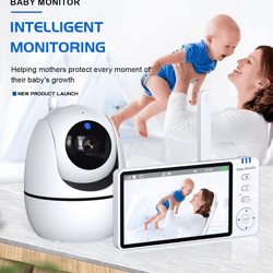 5 inch video baby monitor with camera and temperature sensor