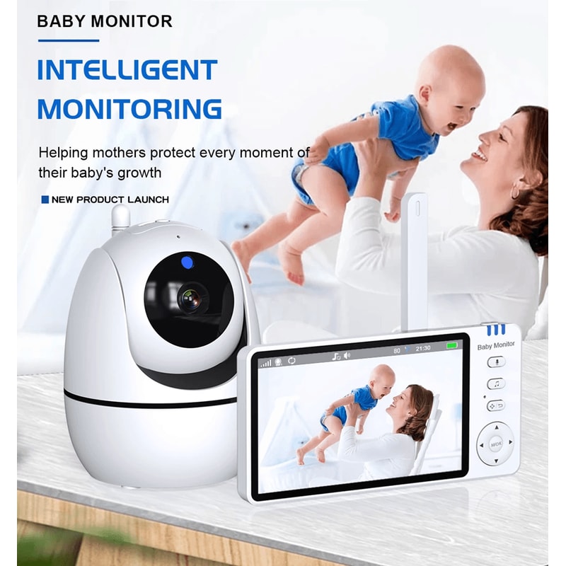5 Inch Video Baby Monitor With Camera And Temperature Sensor 0