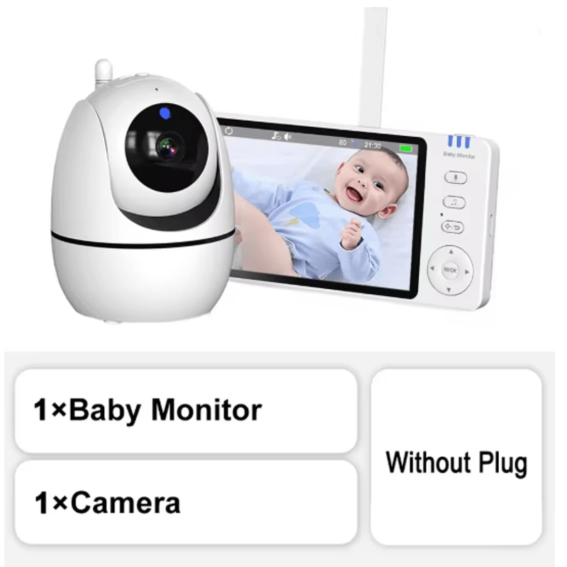 5 Inch Video Baby Monitor With Camera And Temperature Sensor 3