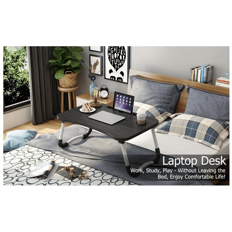 Extra Large Portable Laptop Bed Desk With Cup Holder And Drawer 0