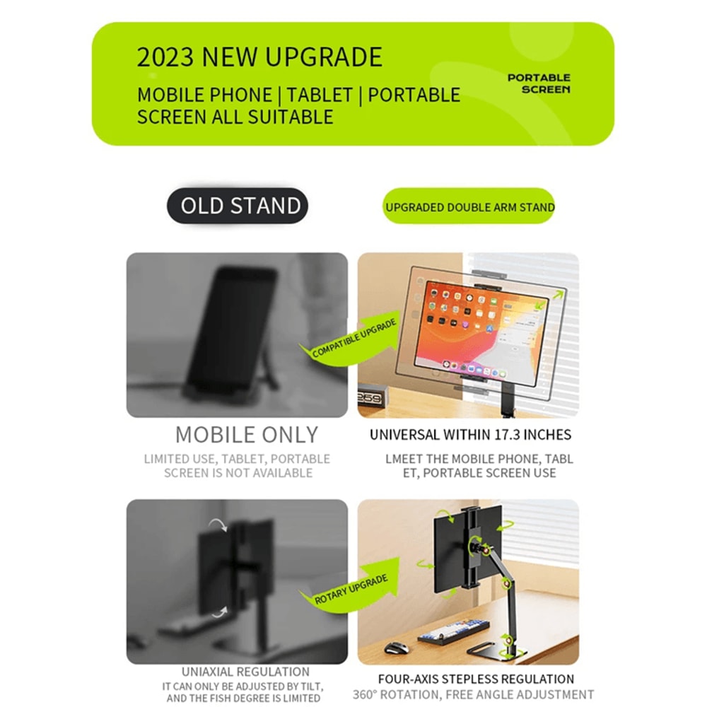 Adjustable Portable Monitor Stand With 360 Swivel VESA Mount And Desktop Clamp 1