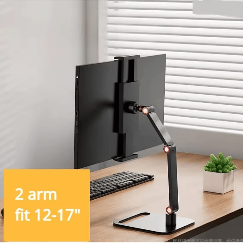 Adjustable Portable Monitor Stand With 360 Swivel VESA Mount And Desktop Clamp 2