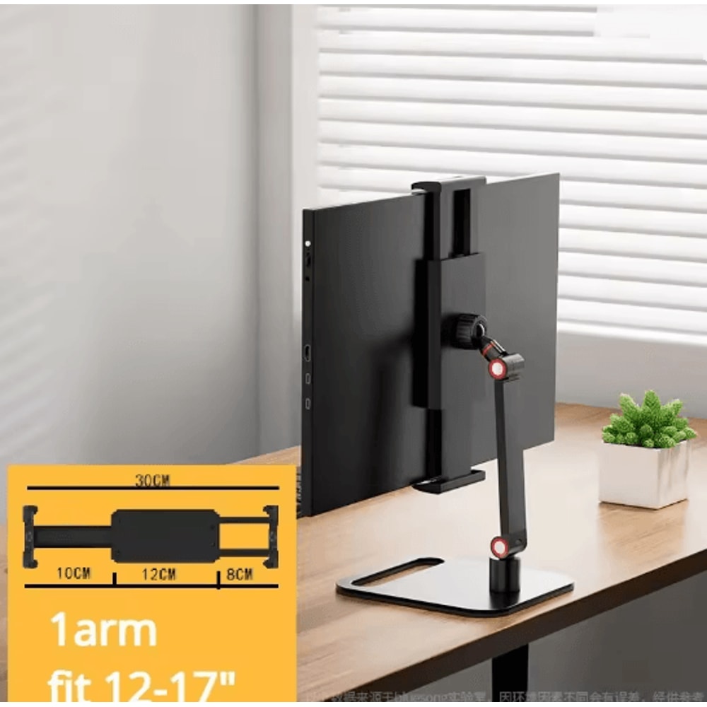 Adjustable Portable Monitor Stand With 360 Swivel VESA Mount And Desktop Clamp 5