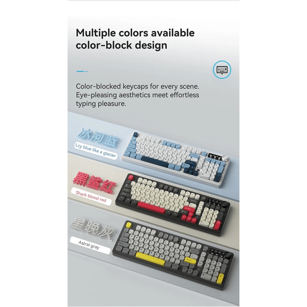AJAZZ AF98 Wireless RGB Mechanical Feel Keyboard With Three Mode Connectivity 2