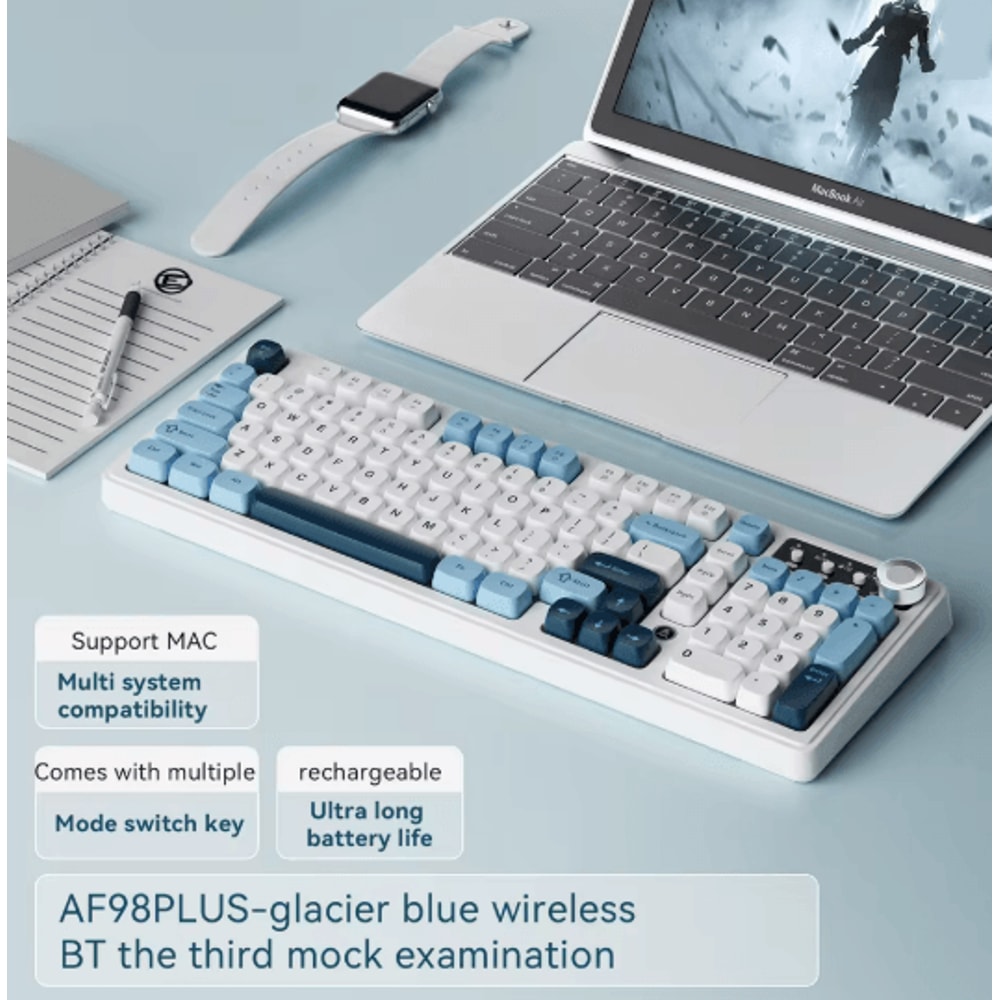 AJAZZ AF98 Wireless RGB Mechanical Feel Keyboard With Three Mode Connectivity 4