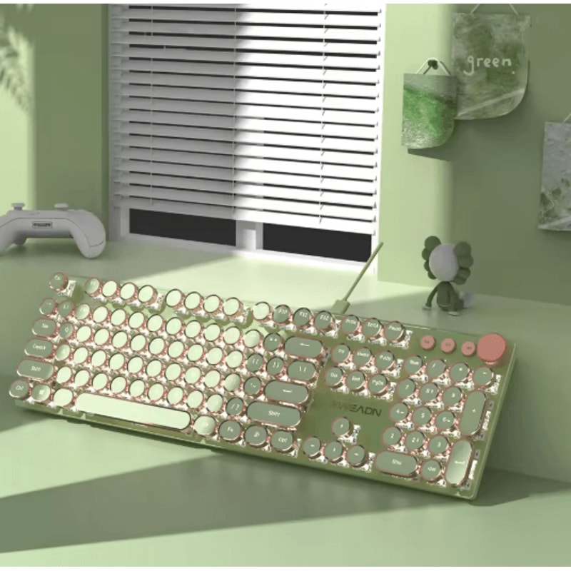 EWEADN V20 Typewriter Mechanical Gaming Keyboard With LED Backlit 104 Keys 5