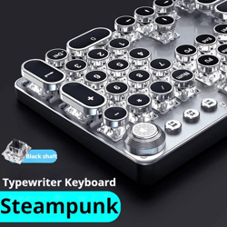 eweadn retro typewriter mechanical gaming keyboard all metal 104 key usb wired