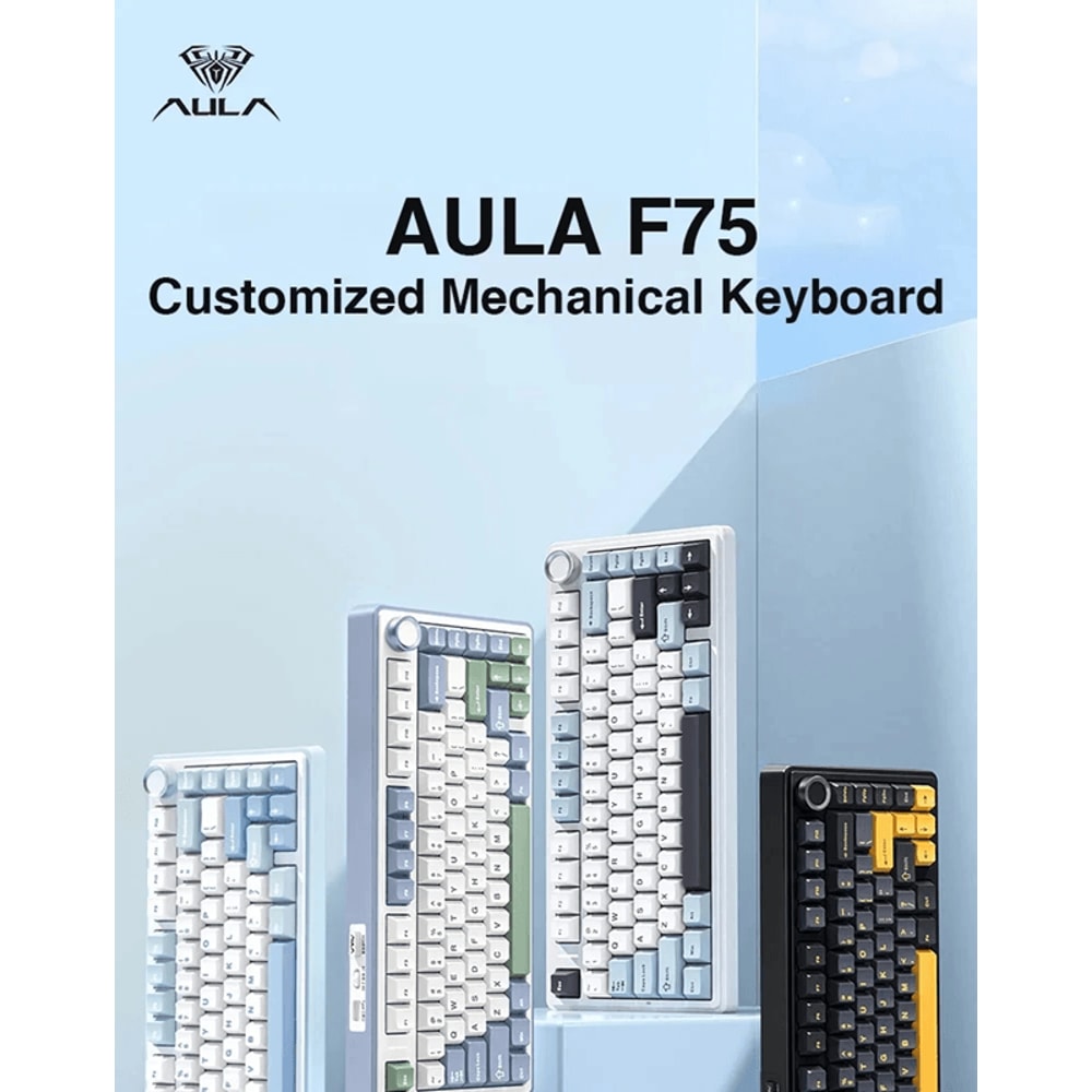 AULA F75 Wireless RGB Mechanical Keyboard 75 Percent Gasket Gaming Layout 0