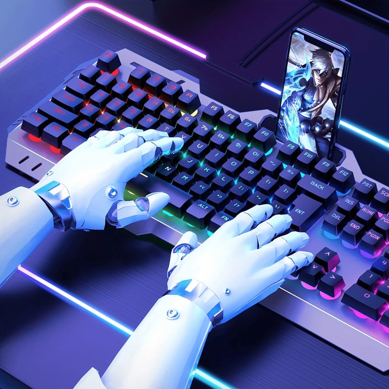 EWEADN GX80Z Silent Gaming Keyboard 104 Key Wired All Metal Backlit 2