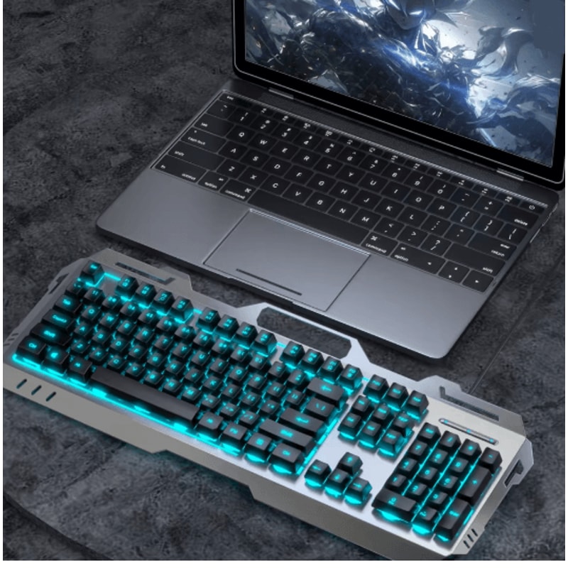 EWEADN GX80Z Silent Gaming Keyboard 104 Key Wired All Metal Backlit 4