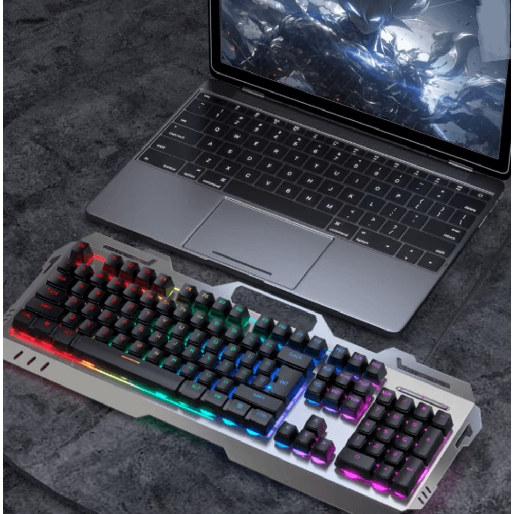EWEADN GX80Z Silent Gaming Keyboard 104 Key Wired All Metal Backlit 5