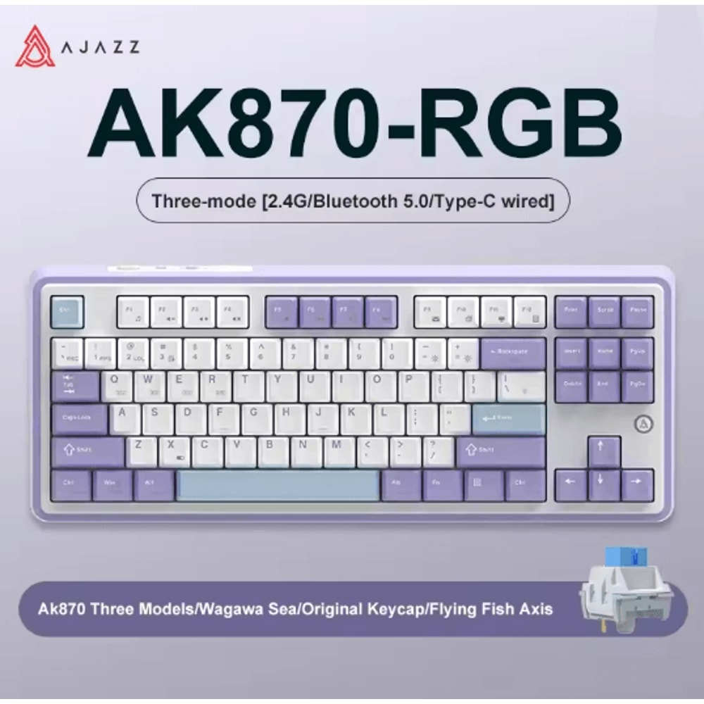 Ajazz AK870 Wireless RGB Mechanical Keyboard 84 Key Hot Swap With TFT Display 2
