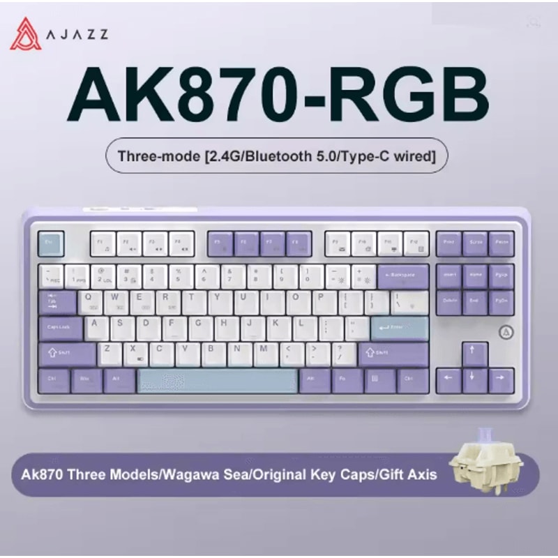 Ajazz AK870 Wireless RGB Mechanical Keyboard 84 Key Hot Swap With TFT Display 4
