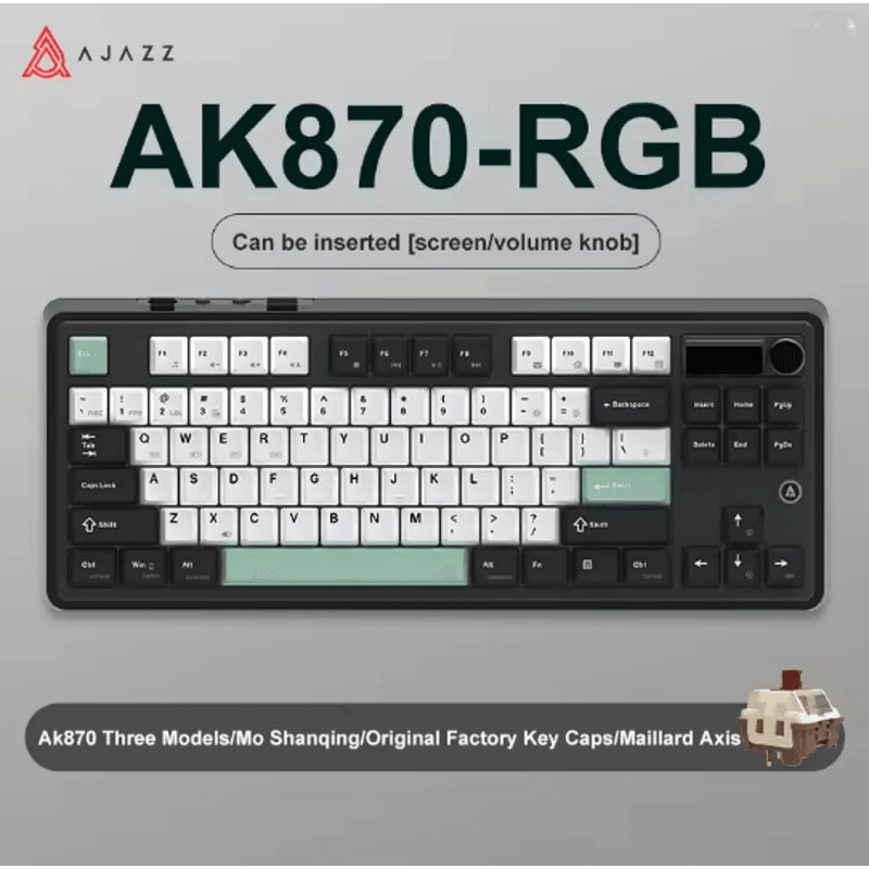 Ajazz AK870 Wireless RGB Mechanical Keyboard 84 Key Hot Swap With TFT Display 6