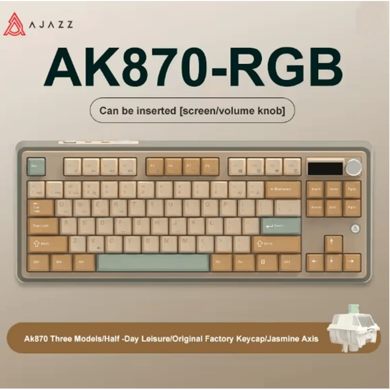 Ajazz AK870 Wireless RGB Mechanical Keyboard 84 Key Hot Swap With TFT Display 7