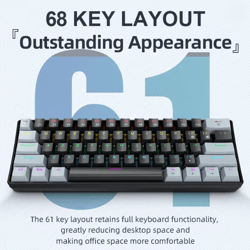 apayado k61 mini mechanical keyboard 60 percent gaming keyboard with rgb