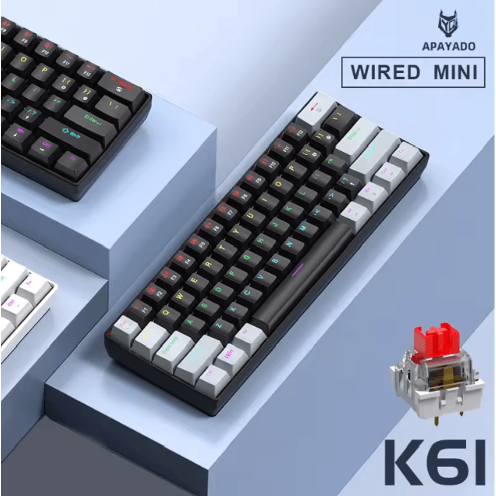 APAYADO K61 Mini Mechanical Keyboard 60 Percent Gaming Keyboard With RGB 1