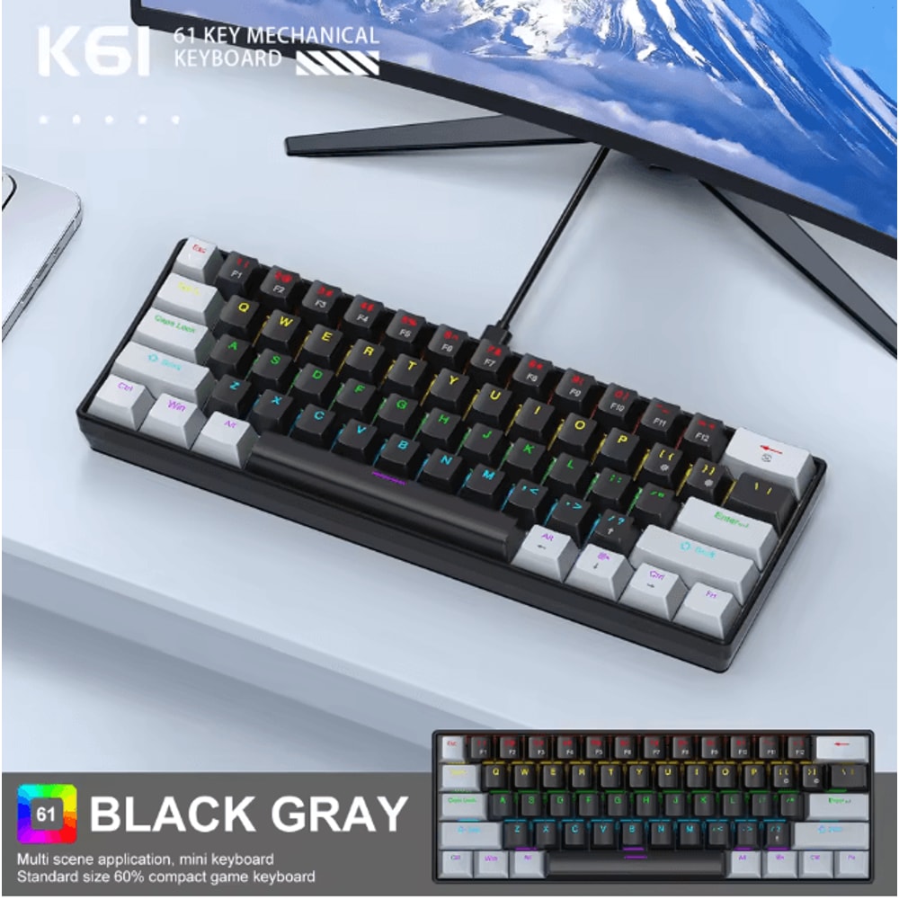 APAYADO K61 Mini Mechanical Keyboard 60 Percent Gaming Keyboard With RGB 4