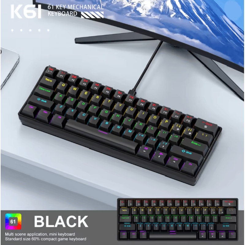 APAYADO K61 Mini Mechanical Keyboard 60 Percent Gaming Keyboard With RGB 5