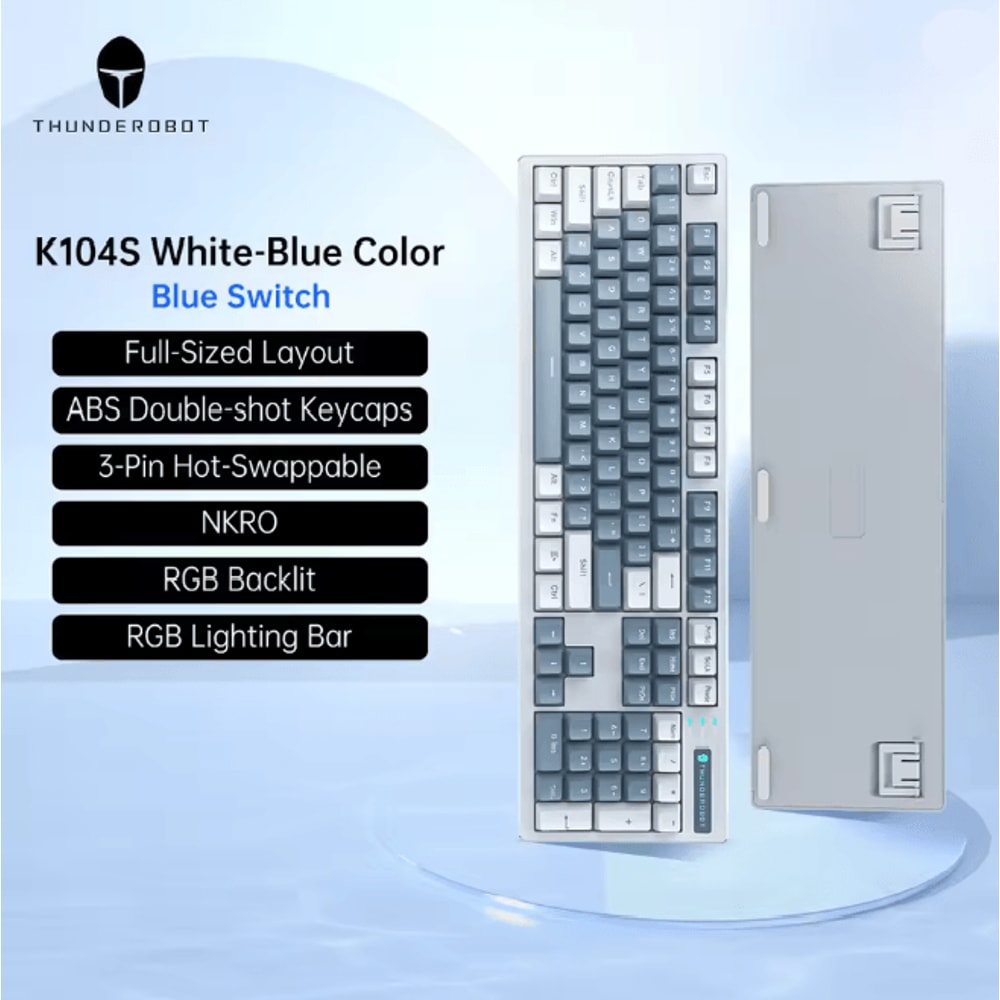 Thunderobot K104S Full Size Mechanical Keyboard 104 Key Wired Gaming And Office Keyboard 5