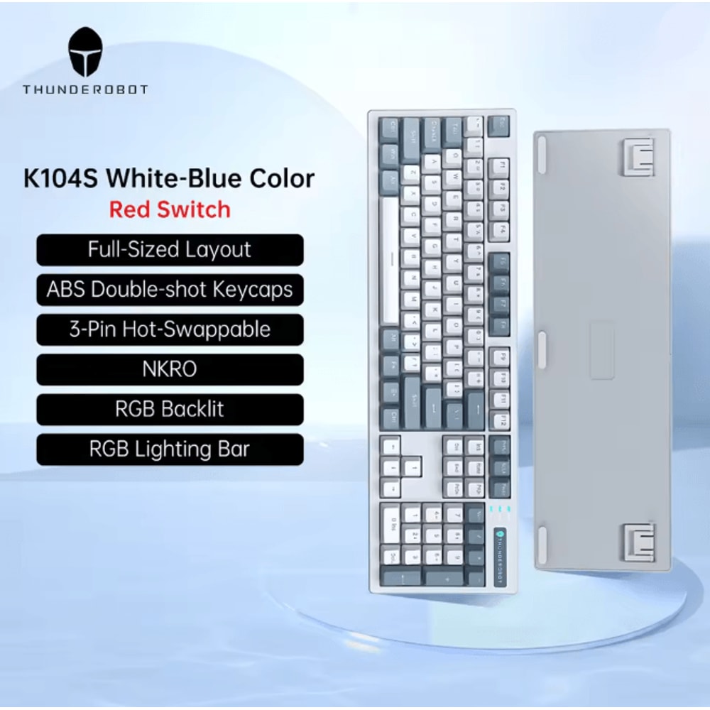 Thunderobot K104S Full Size Mechanical Keyboard 104 Key Wired Gaming And Office Keyboard 6