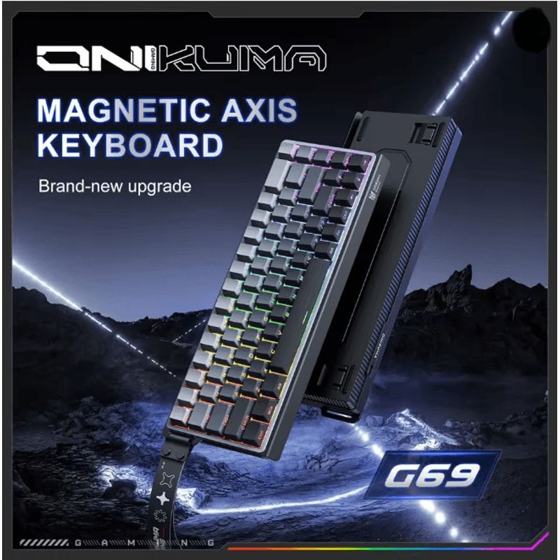 ONIKUMA G69 Magnetic Gaming Keyboard 60 Percent Wired Rapid Trigger 8000Hz 1