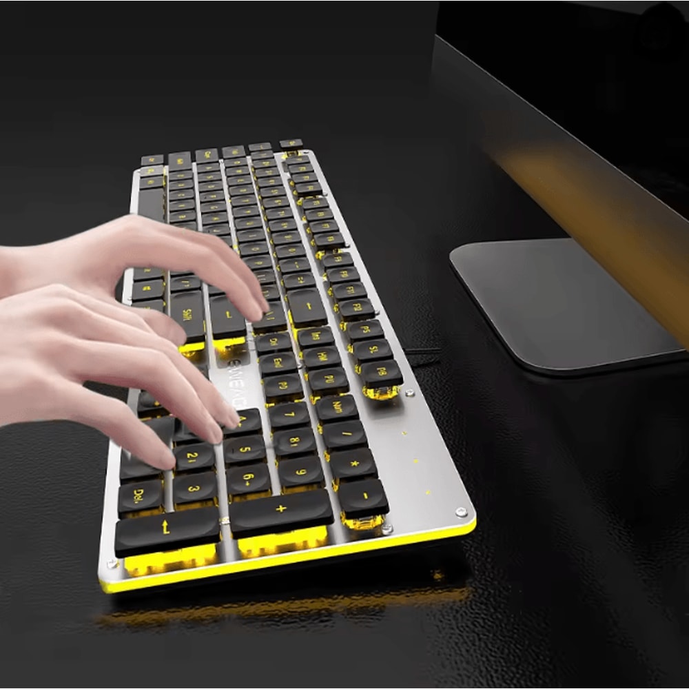 EWEADN GX710S Silent Office Keyboard 104 Key Wired Metal Panel Keyboard 9