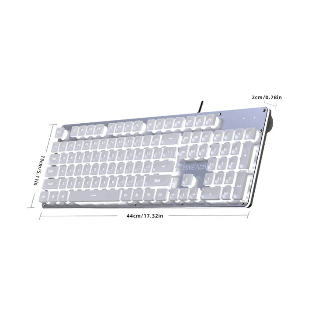 EWEADN GX710S Silent Office Keyboard 104 Key Wired Metal Panel Keyboard 2