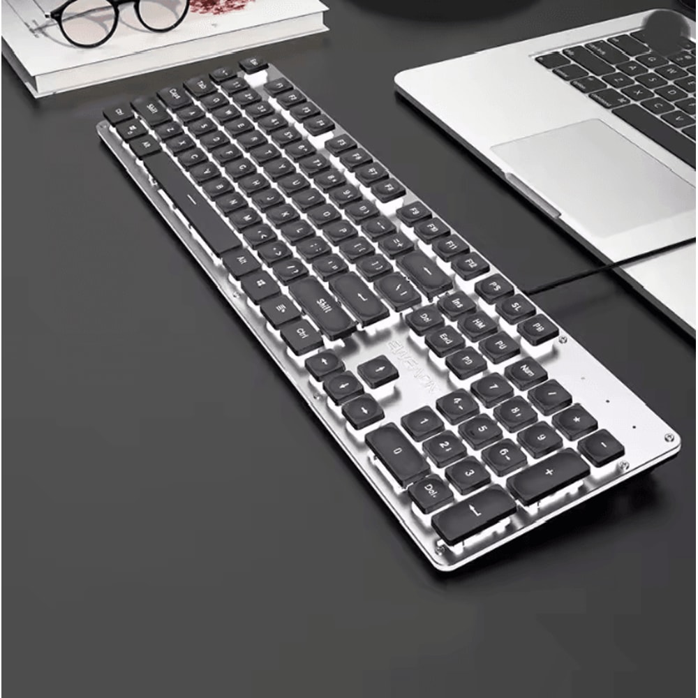 EWEADN GX710S Silent Office Keyboard 104 Key Wired Metal Panel Keyboard 7