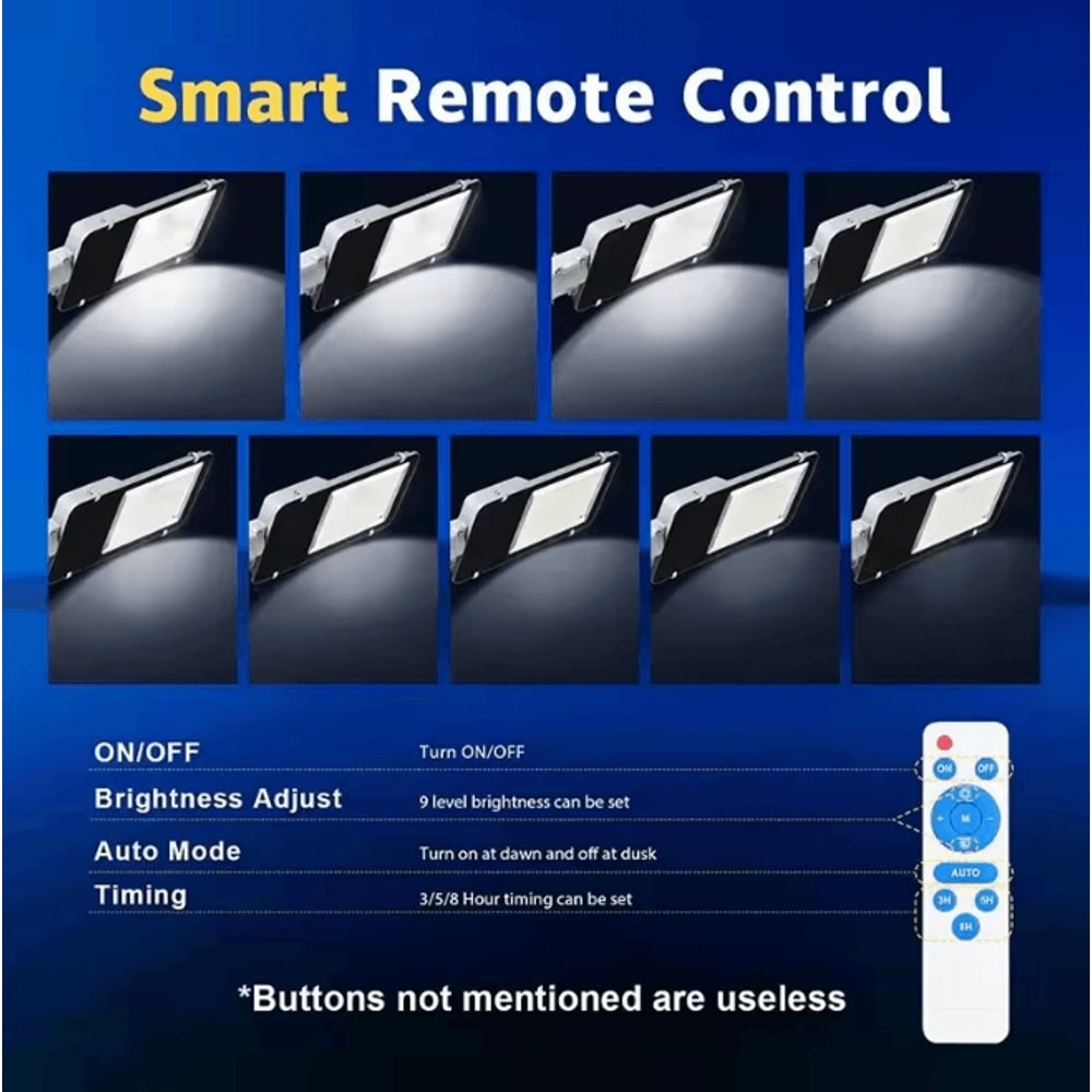 High Power Solar Street Light 8000mAh Waterproof Outdoor Wall And Garage Lamp 2