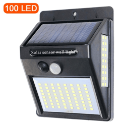3 sided solar motion sensor light 100 led outdoor waterproof wall lamp