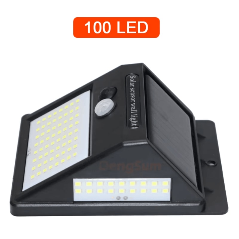 3 Sided Solar Motion Sensor Light 100 LED Outdoor Waterproof Wall Lamp 2