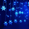 96 LED Solar Snowflake Curtain Lights Waterproof Christmas Decoration 3