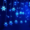 96 LED Solar Snowflake Curtain Lights Waterproof Christmas Decoration 3