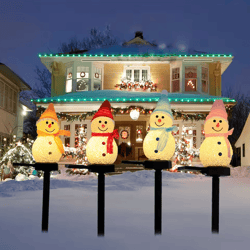 snowglow solar snowman garden light for christmas decor