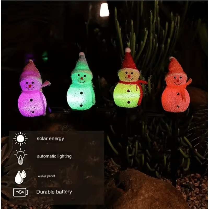 SnowGlow Solar Snowman Garden Light For Christmas Decor 1