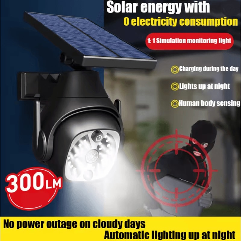 SecureBeam Solar Motion Sensor Wall Light With Camera Design 0